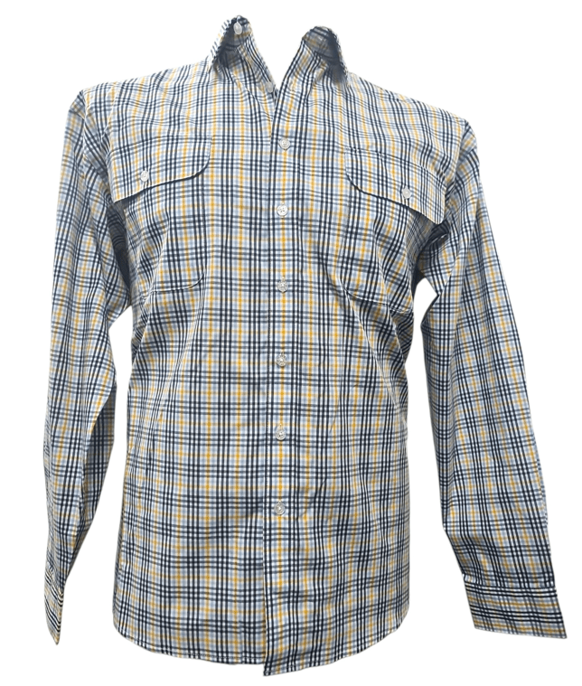 Load image into Gallery viewer, Bisley Mens Poly Cotton Long Sleeve Shirt - Yellow Check
