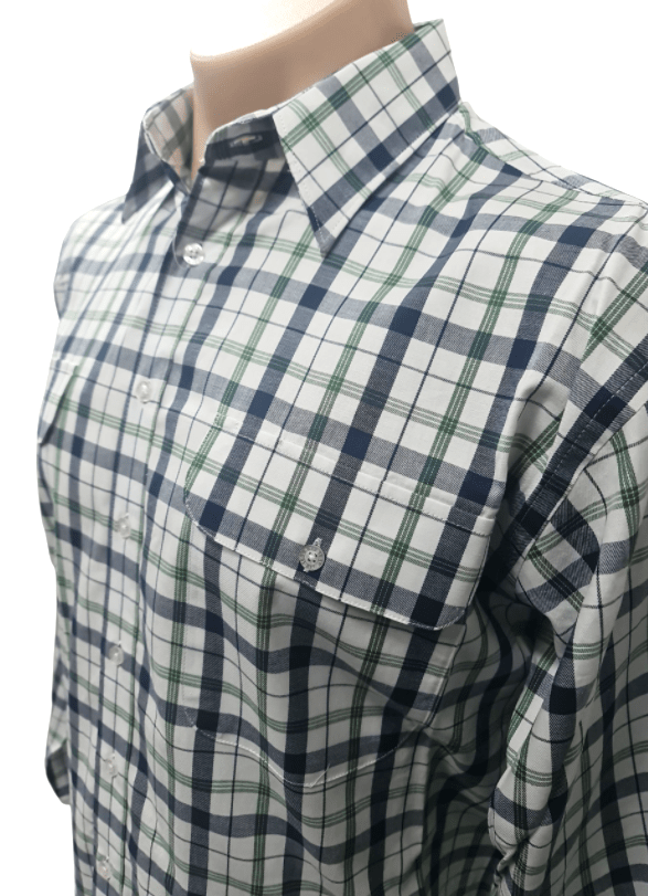 Load image into Gallery viewer, Bisley Mens Cotton Long Sleeve Shirt - Green Check

