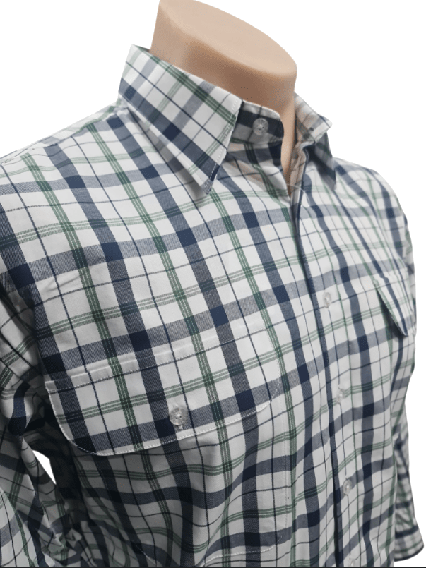 Load image into Gallery viewer, Bisley Mens Cotton Long Sleeve Shirt - Green Check
