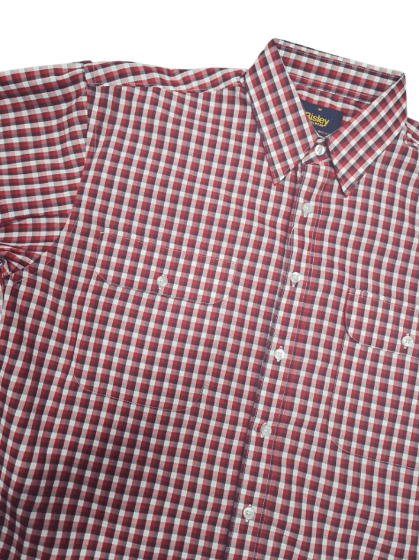Load image into Gallery viewer, Bisley Mens Poly Cotton Short Sleeve Shirt - Red Check
