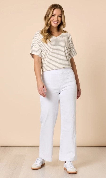 Threadz Womens Maddy Pull On Wide Leg Jean