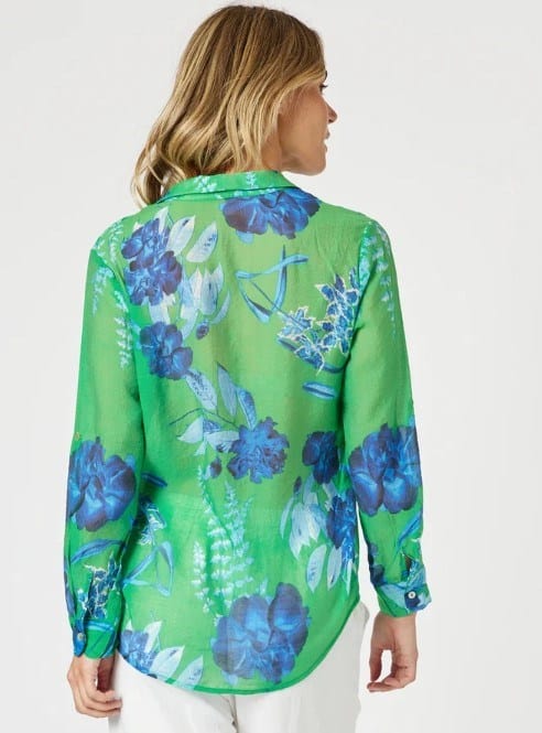 Gordon Smith Womens Garden Bloom Floral Sheer Shirt