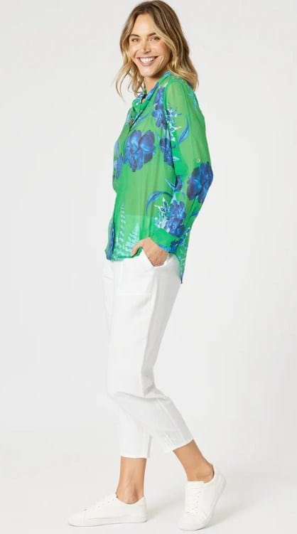 Load image into Gallery viewer, Gordon Smith Womens Garden Bloom Floral Sheer Shirt
