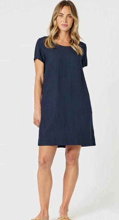 Load image into Gallery viewer, Gordon Smith Womens Lino Stitch Hem Detail Dress
