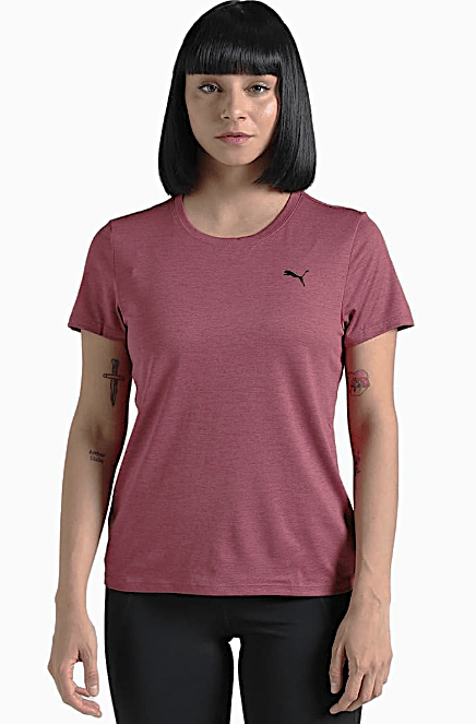 Puma Womens Essential Heather Tee - Raisin Heather