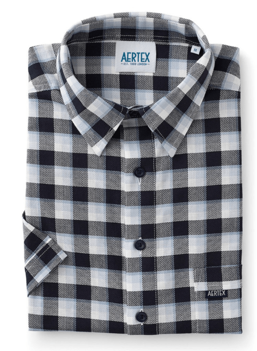Aertex Mens Somerset FYU190 Cotton Shirt - Navy