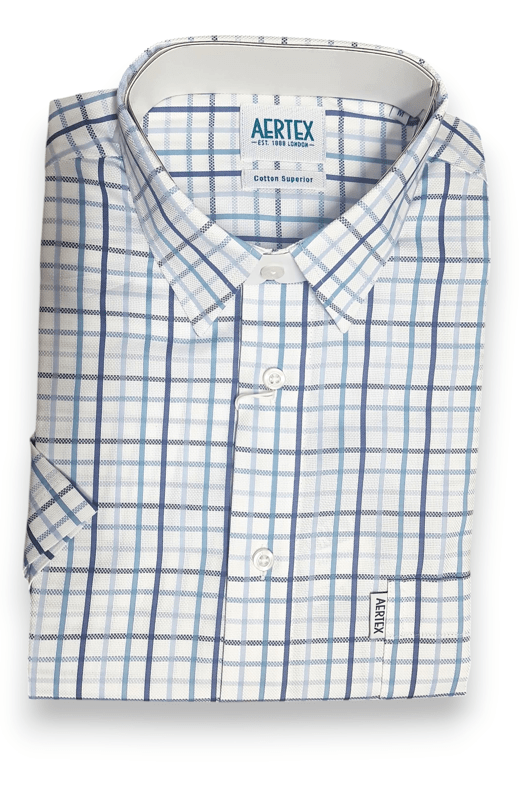 Aertex Mens Somerset FYU183 Cotton Shirt - Blue