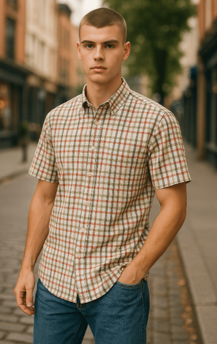 Aertex Mens Somerset FYU184 Cotton Shirt - Olive