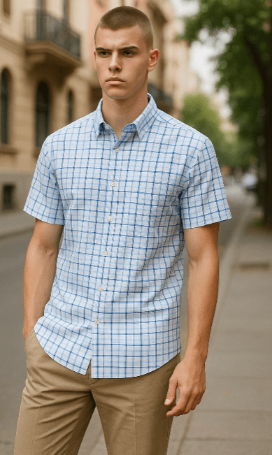 Aertex Mens Somerset FYU183 Cotton Shirt - Blue