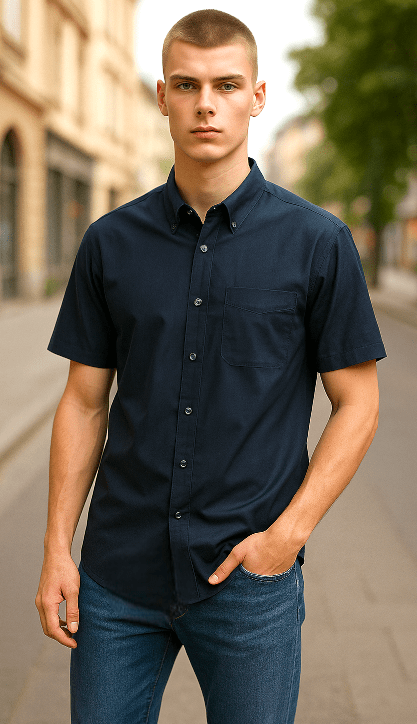 Aertex Mens Somerset FYU182 Cotton Shirt - Navy