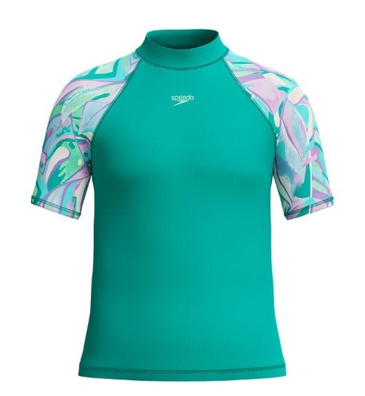 Speedo Girls Printed Short Sleeve Sun Top