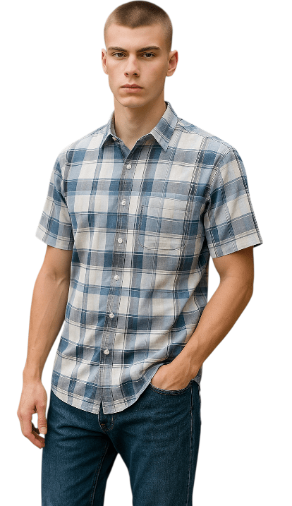 Aertex Mens Somerset FYU193 Cotton Shirt - Blue
