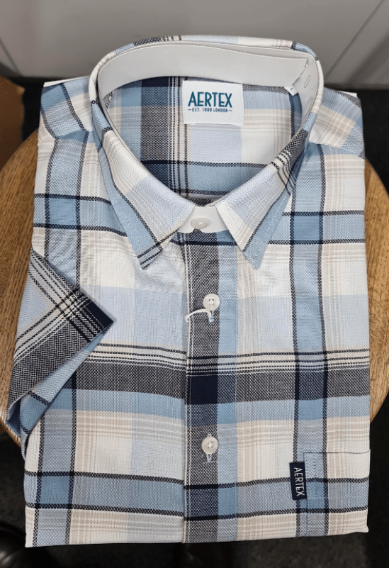 Load image into Gallery viewer, Aertex Mens Somerset FYU193 Cotton Shirt - Blue
