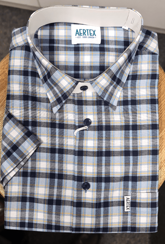 Aertex Mens Somerset FYU189 Cotton Shirt - Blue