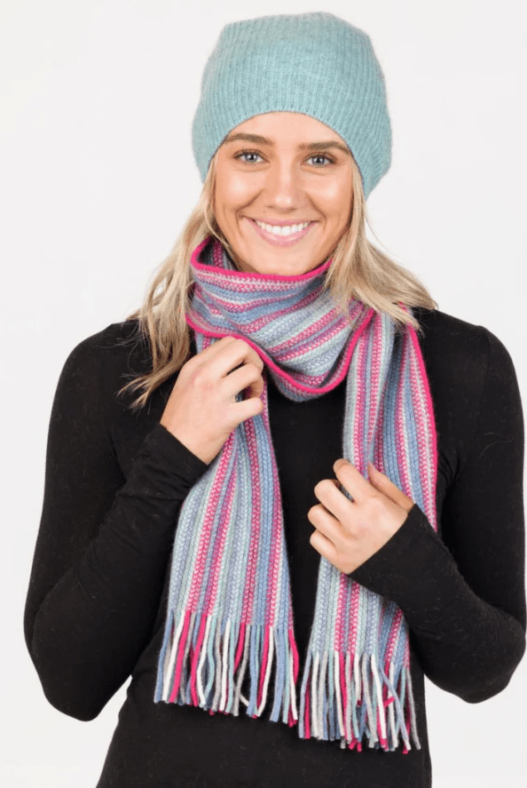 Load image into Gallery viewer, Native World Possum Merino Multi Striped Scarf
