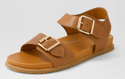 Ziera Womens Hastice Leather Sandals - Tan