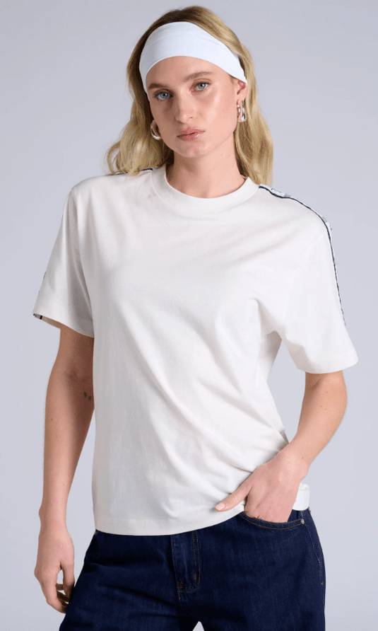Champion Womens Lux Taping Tee - Ivory White Csi