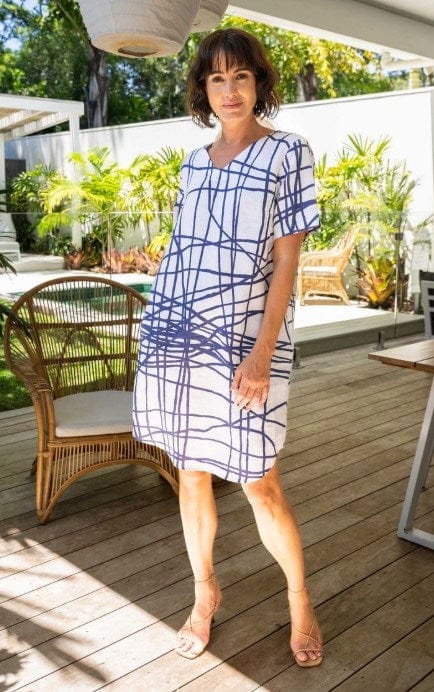 Load image into Gallery viewer, See Saw Womens Linen Soft V Neck Dress
