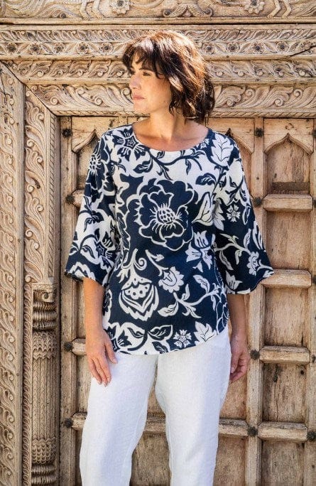 Load image into Gallery viewer, See Saw Womens 3/4 Sleeve Boat Top - Navy
