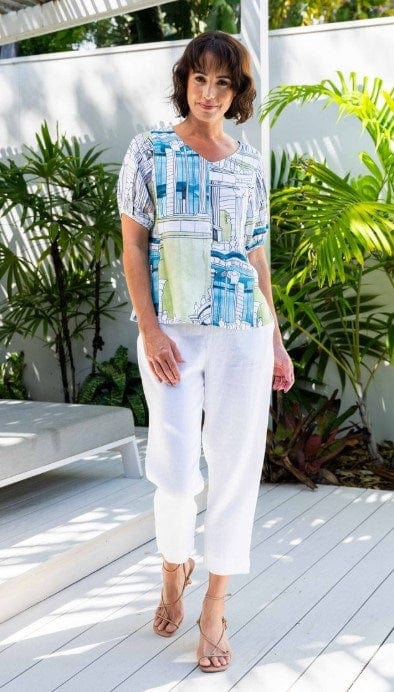 Load image into Gallery viewer, See Saw Womens Linen Flat Front Pant
