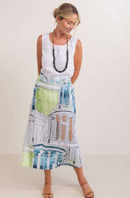 See Saw Womens Linen Line Skirt - Rome