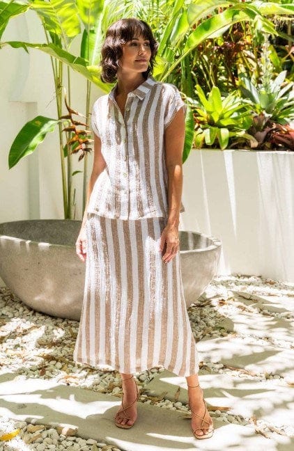 Load image into Gallery viewer, See Saw Womens Linen Twisted Long Line Skirt
