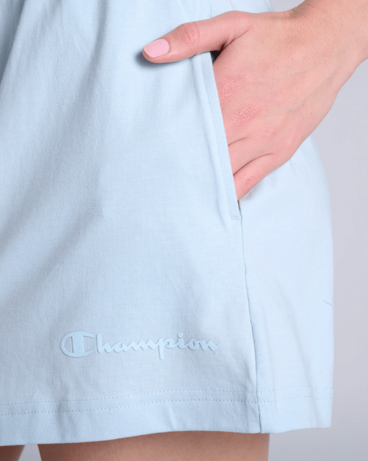 Load image into Gallery viewer, Champion Womens Tonal Script Jersey Short - Silence Blue

