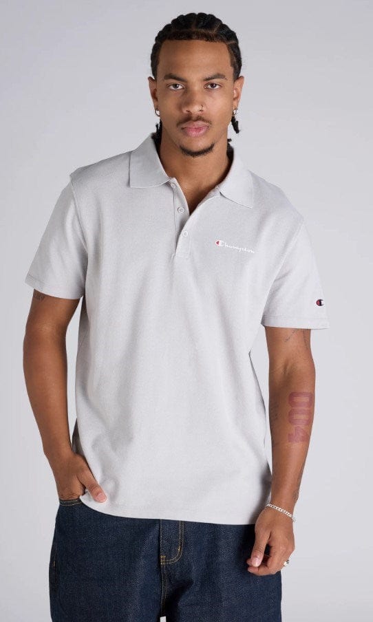 Load image into Gallery viewer, Champion Mens Script Pique Polo Shirt - Albatross
