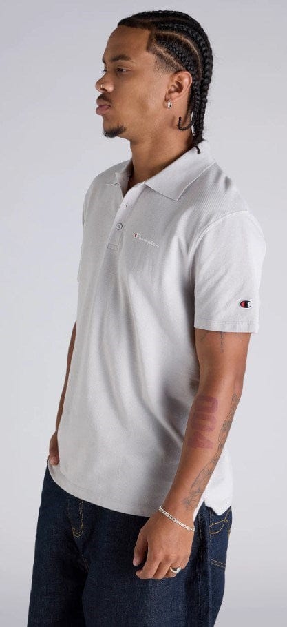 Load image into Gallery viewer, Champion Mens Script Pique Polo Shirt - Albatross
