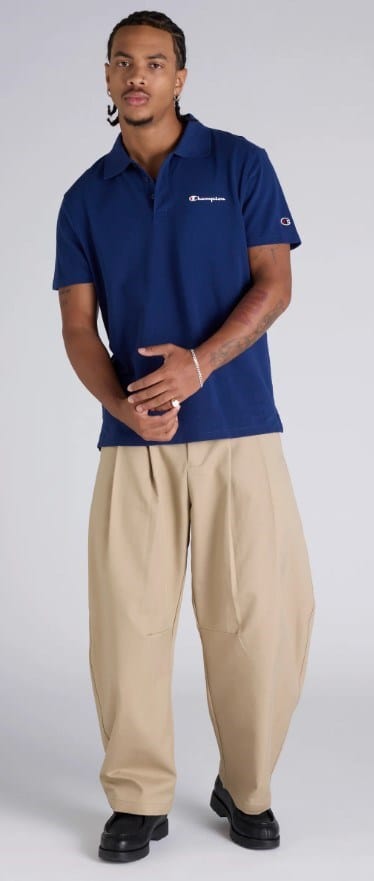 Champion Mens Script Pique Polo Shirt - Navy