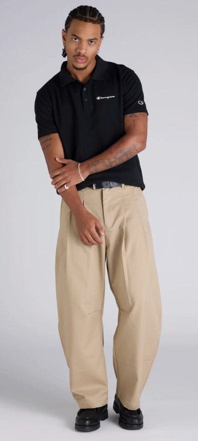 Load image into Gallery viewer, Champion Mens Script Pique Polo Shirt - Black
