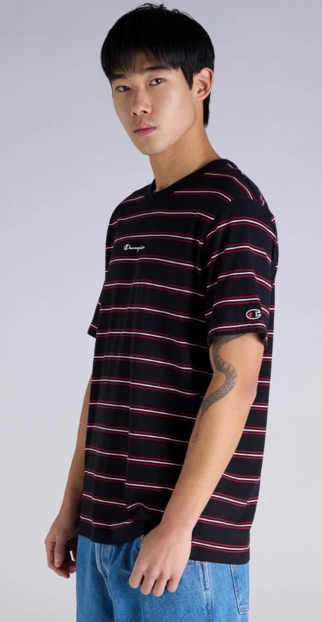 Load image into Gallery viewer, Champion Mens Script Stripe Tee
