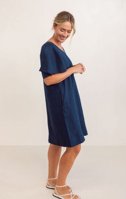 See Saw Womens V Neck Flutter Short Sleeve Dress