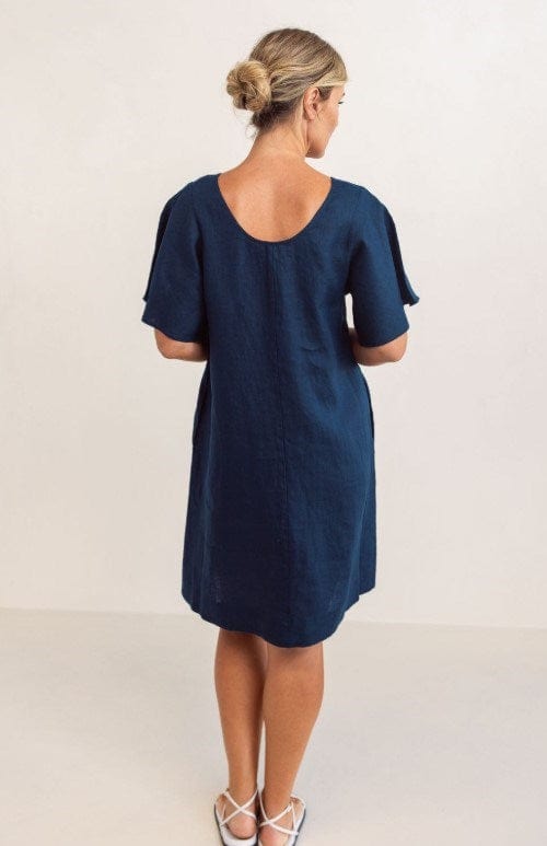 See Saw Womens V Neck Flutter Short Sleeve Dress