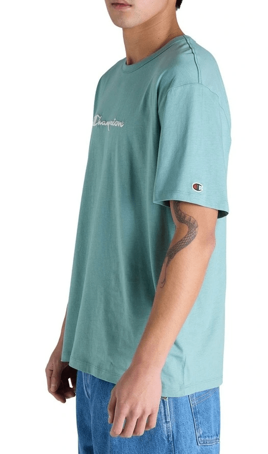 Load image into Gallery viewer, Champion Mens Puff Script Short Sleeve Tee - Blue
