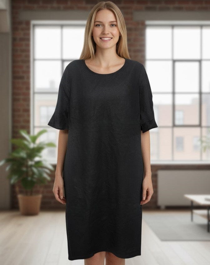 Load image into Gallery viewer, See Saw Womens Linen Fluted Sleeve Dress
