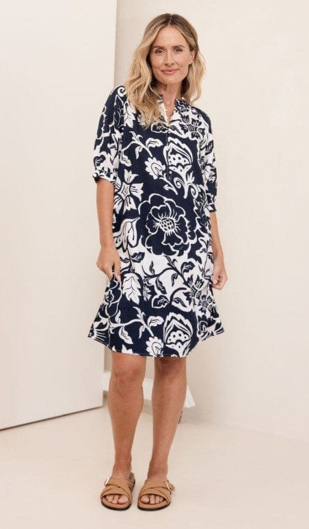 See Saw Womens Linen Cuff Sleeve Dress