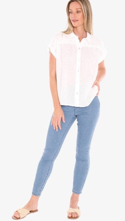 Jump Womens Gather Short Sleeve Shirt