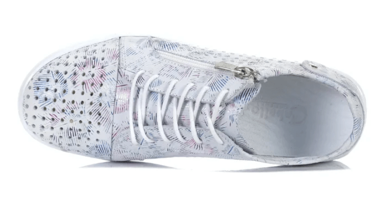 Load image into Gallery viewer, Cabello Comfort Womens EG17P Casual Shoes - White Print
