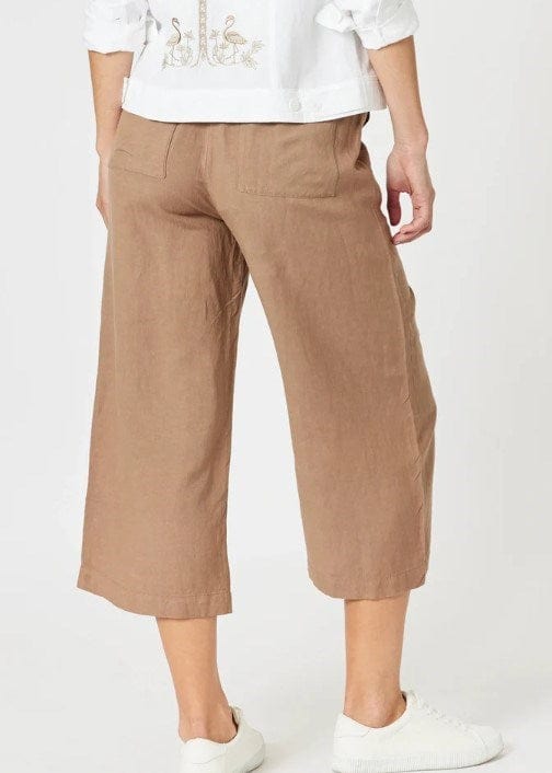 Gordon Smith Womens Lino Wide Leg Pant - Nutmeg