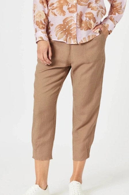 Gordon Smith Womens Lino Tapered Pant - Nutmeg