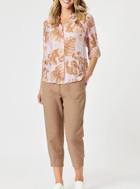 Gordon Smith Womens Lino Tapered Pant - Nutmeg