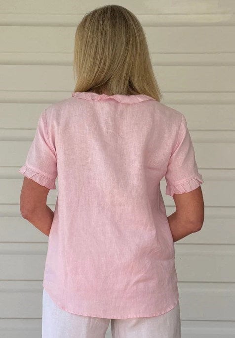 Load image into Gallery viewer, Gordon Smith Womens Tiffany Short Sleeve Linen Top
