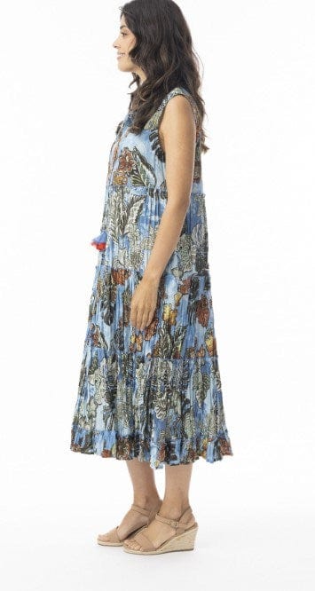 Load image into Gallery viewer, Orientique Womens Lima Blue Dress Layers Sleeveless
