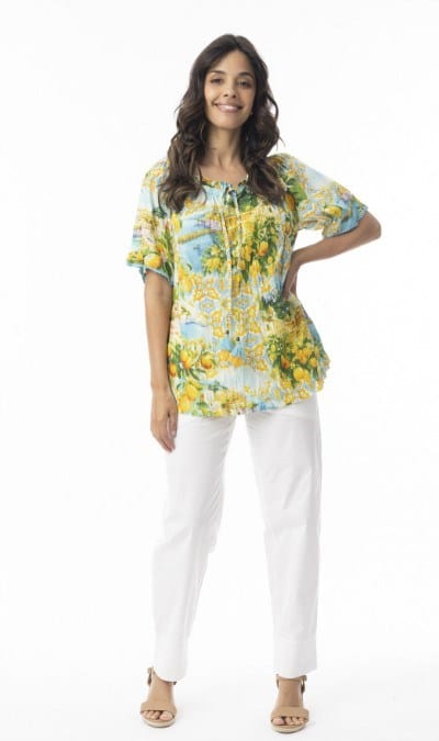 Load image into Gallery viewer, Orientique Womens Amalfi Top Frill Neckline
