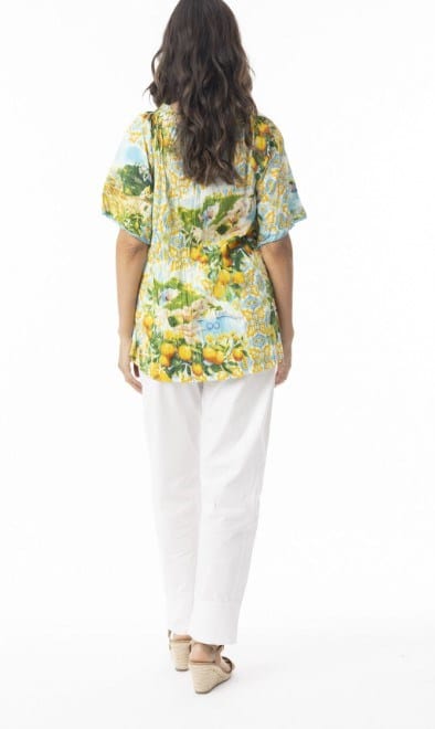 Orientique Womens Amalfi Top Frill Neckline