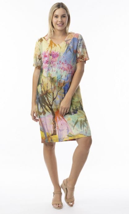 Orientique Womens Digital Print Shift Dress - Scenic