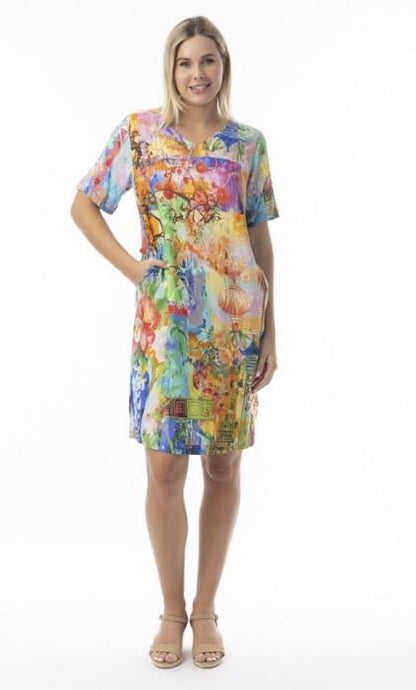 Orientique Womens Digital Print Shift Dress - Oriental