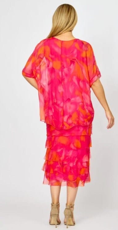 La Strada Womens Fuxcia Layers Dress
