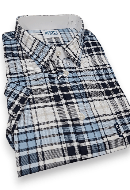 Aertex Mens Somerset FYU192 Cotton Shirt - Blue
